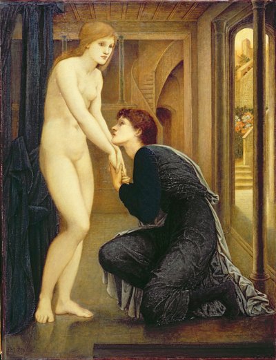 「ピグマリオンとイメージ」シリーズからの魂の到達、1870 作： Edward Burne Jones